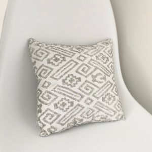 Small Silver Embellished Decorative Throw Pillow